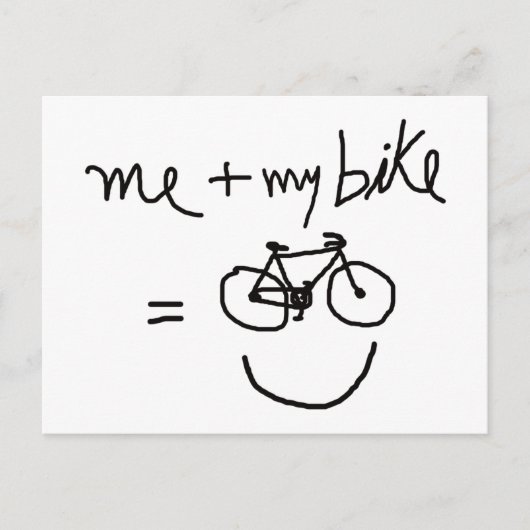 Ich & mein Fahrrad = Glück Postkarte (Vorderseite)