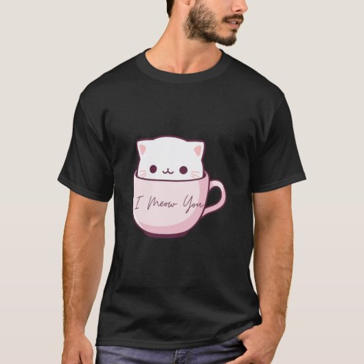 Ich meine, du Niedlich Katze in Teacup T-Shirt (Vorderseite)
