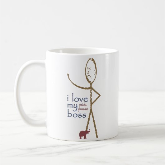 "Ich meine Liebe…. Chef " Kaffeetasse (Links)
