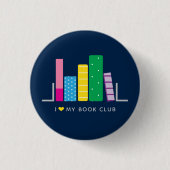 Ich  meinen Buchclub in Blau Button (Vorderseite)