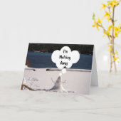 "ICH MELDE MIR OHNE DICH WEG." KARTE (Gelbe Blume)