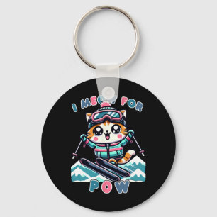 Ich Miau Für Pow Lustige Kawaii Katze Skifahren Co Schlüsselanhänger