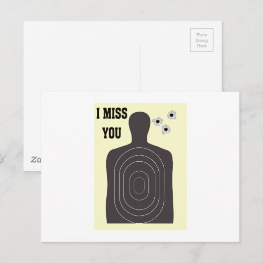 ICH MISSE DICH POSTKARTE (Vorne/Hinten)