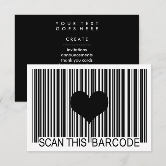 ICH MISSE IHNEN BARCODE EINLADUNG (Vorne/Hinten)