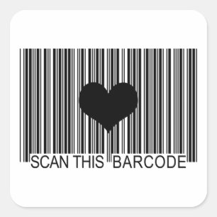 ICH MISSE IHNEN BARCODE QUADRATISCHER AUFKLEBER