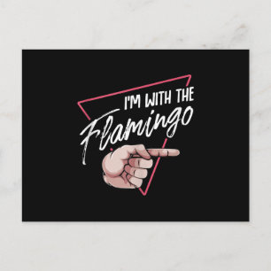 Ich mit Flamingo Halloween Matching Couple Costume Ankündigungspostkarte