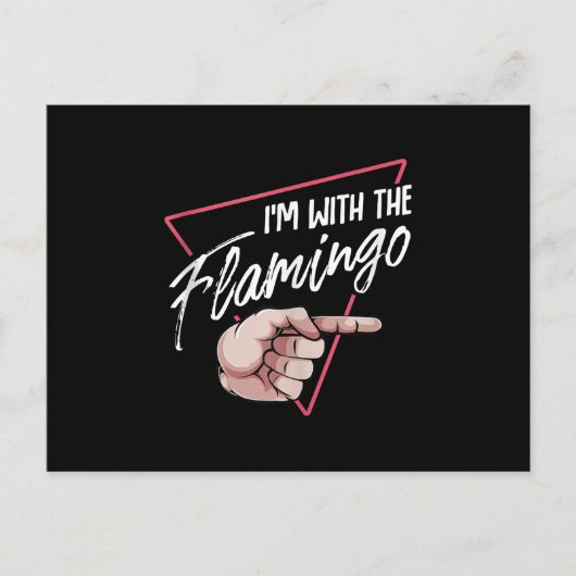 Ich mit Flamingo Halloween Matching Couple Costume Ankündigungspostkarte (Vorderseite)