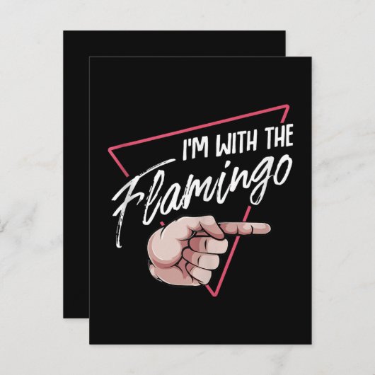 Ich mit Flamingo Halloween Matching Couple Costume Einladung (Vorne/Hinten)