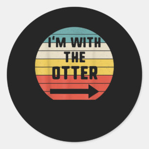 Ich mit Otter Halloween Matching Couple Costume Runder Aufkleber