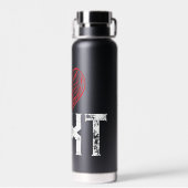 ICH MIT ROTEM HERZ DESIGN TRINKFLASCHE (Rückseite)