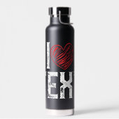 ICH MIT ROTEM HERZ DESIGN TRINKFLASCHE (Links)