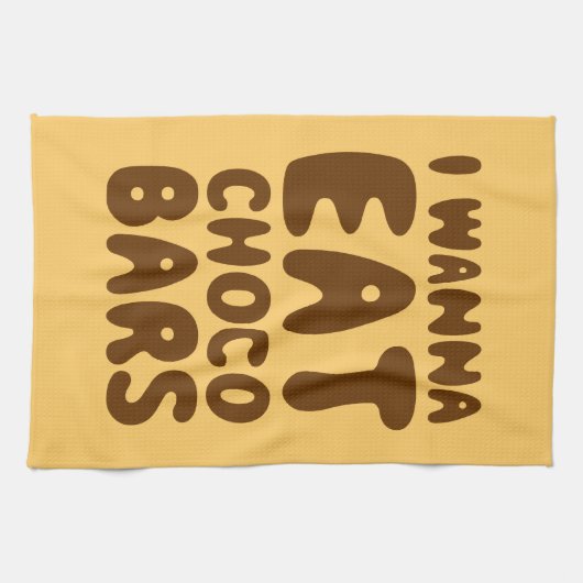 Ich möchte Choco Bars essen Geschirrtuch (Horizontal)