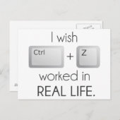 Ich möchte, dass Ctrl Z im wirklichen Leben funkti Postkarte (Vorne/Hinten)