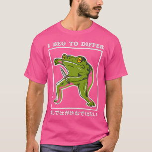 Ich möchte den lustigen Frosch Japanisch untersche T-Shirt