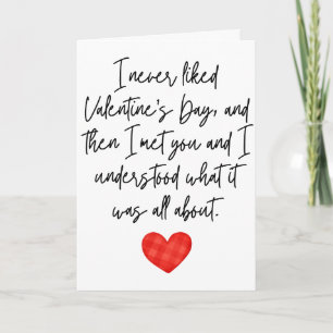Ich mochte den Valentinstag nie gefaltet Karte