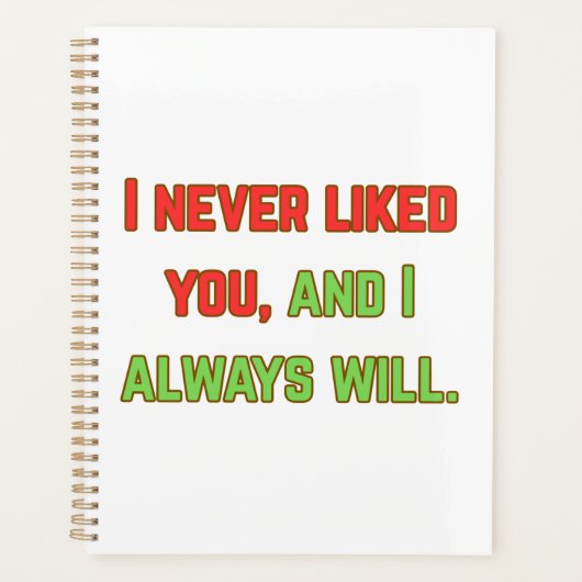 Ich mochte dich nie planer (Vorderseite)