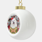 Ich möchte dir ein fröhliches Personalisiertes Hun Keramik Kugel-Ornament (Rechts)