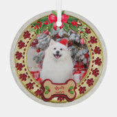 Ich möchte dir ein fröhliches Personalisiertes Hun Ornament Aus Glas (Rückseite)