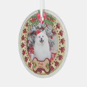 Ich möchte dir ein fröhliches Personalisiertes Hun Ornament Aus Glas (Vorderseite links)