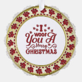 Ich möchte dir ein fröhliches Personalisiertes Hun Ornament Karte (Rückseite)