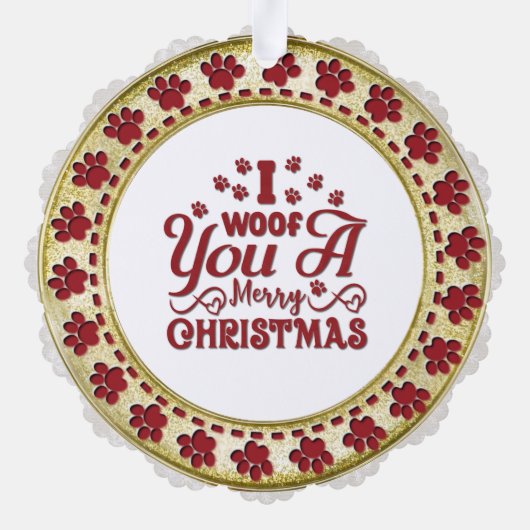 Ich möchte dir ein fröhliches Personalisiertes Hun Ornament Karte (Rückseite)