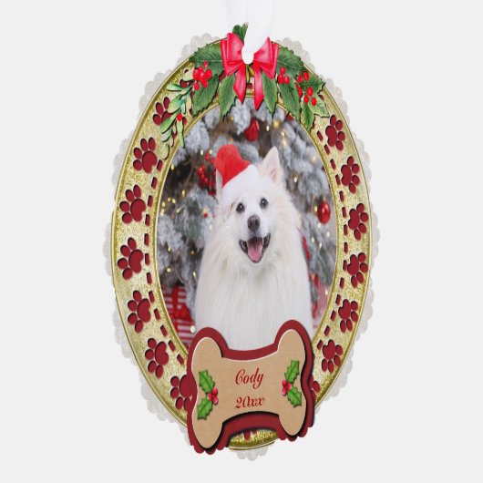 Ich möchte dir ein fröhliches Personalisiertes Hun Ornament Karte (Rechts)