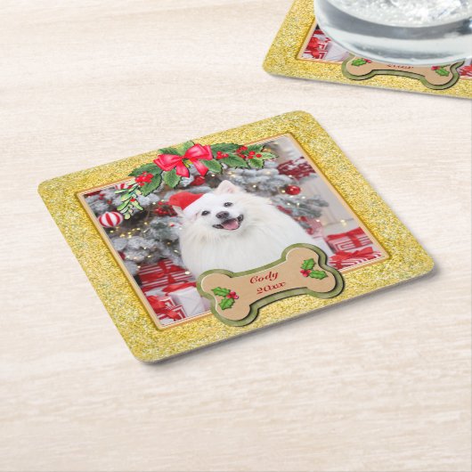 Ich möchte dir ein fröhliches Personalisiertes Hun Rechteckiger Pappuntersetzer (angewinkelt)