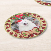 Ich möchte dir ein fröhliches Personalisiertes Hun Runder Pappuntersetzer (Angewinkelt)