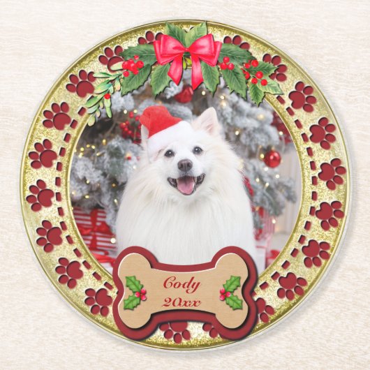 Ich möchte dir ein fröhliches Personalisiertes Hun Runder Pappuntersetzer (Vorderseite)