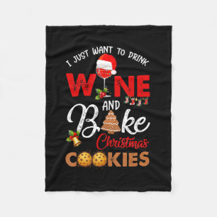 Ich möchte einfach nur Wein trinken   Weihnachtspl Fleecedecke