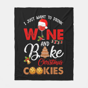 Ich möchte einfach nur Wein trinken   Weihnachtspl Fleecedecke