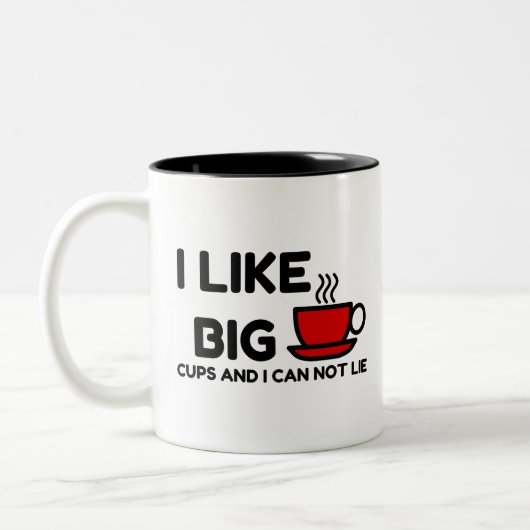 ICH MÖCHTE GROSSE KÜCHE UND KANN NICHT LIEGEN ZWEIFARBIGE TASSE (Links)