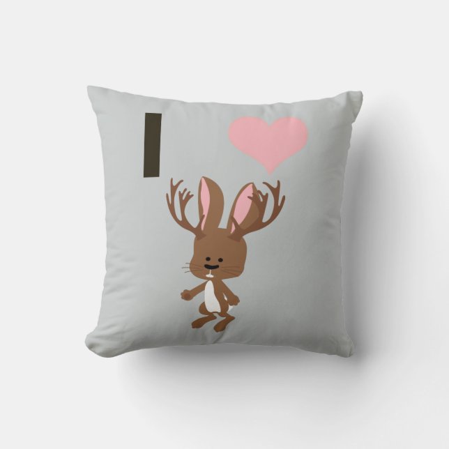 Ich möchte Jackalope Kissen (Vorderseite)
