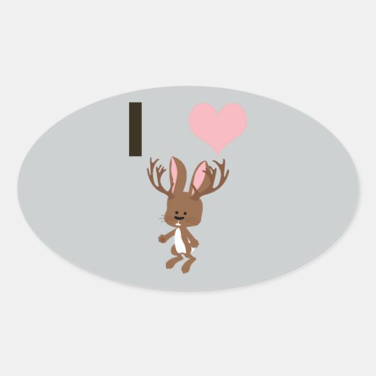 Ich möchte Jackalope Ovaler Aufkleber (Vorderseite)