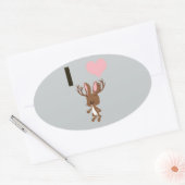 Ich möchte Jackalope Ovaler Aufkleber (Umschlag)