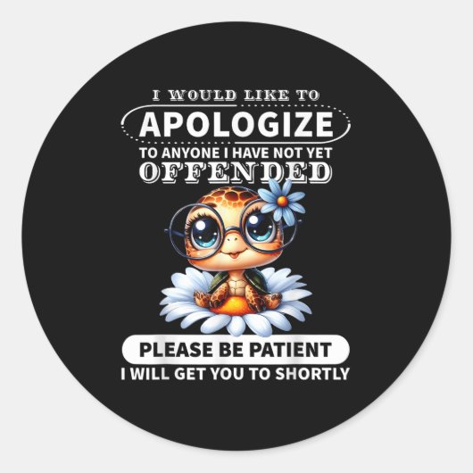 Ich möchte jedem, den ich nicht turtl runder aufkleber (Vorderseite)