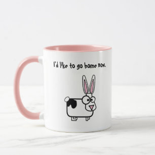 Ich möchte jetzt nach Hause, lustige Kuh / Bunny C Tasse
