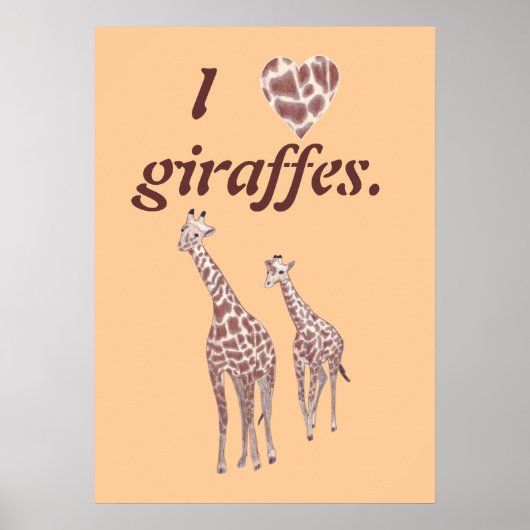 Ich möchte Liebe-Giraffen, Mutter-Kind-Giraffe-Pos Poster (Vorne)