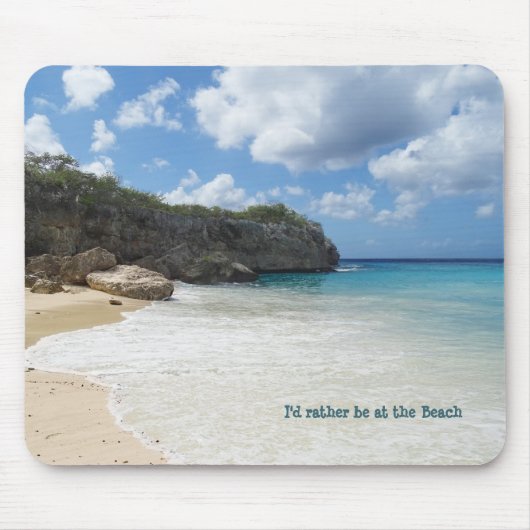 Ich möchte lieber am Strand sein (anpassbar) Mousepad (Vorne)