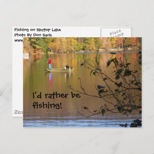 Ich möchte lieber angeln! postkarte (Vorne/Hinten)