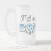Ich möchte lieber BOWLING (blau) sein Mattglas Bierglas (Links)