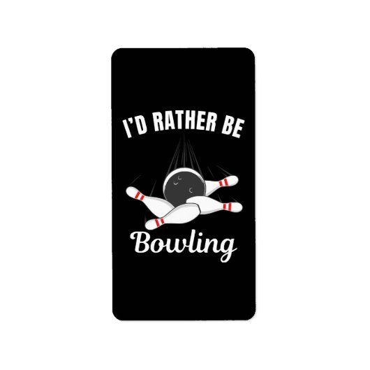 Ich möchte lieber Bowling sein Adressaufkleber (Vorne)