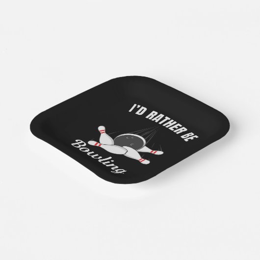 Ich möchte lieber Bowling sein Pappteller (Gewinkelt)