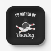 Ich möchte lieber Bowling sein Pappteller (Vorderseite)