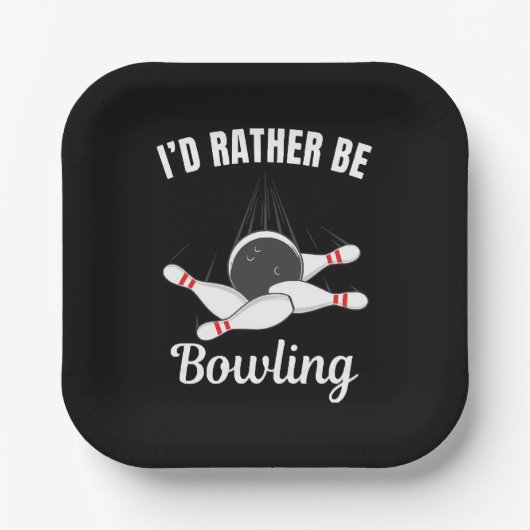 Ich möchte lieber Bowling sein Pappteller (Vorderseite)