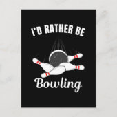 Ich möchte lieber Bowling sein Postkarte (Vorderseite)
