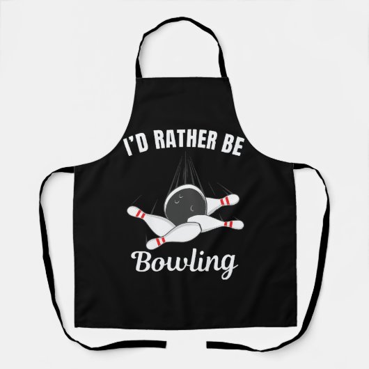 Ich möchte lieber Bowling sein Schürze (Vorderseite)