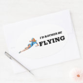 Ich möchte lieber Button-Up Flight Attendant lusti Ovaler Aufkleber (Umschlag)