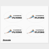 Ich möchte lieber Button-Up Flight Attendant lusti Ovaler Aufkleber (Blatt)