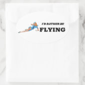 Ich möchte lieber Button-Up Flight Attendant lusti Ovaler Aufkleber (Tasche)